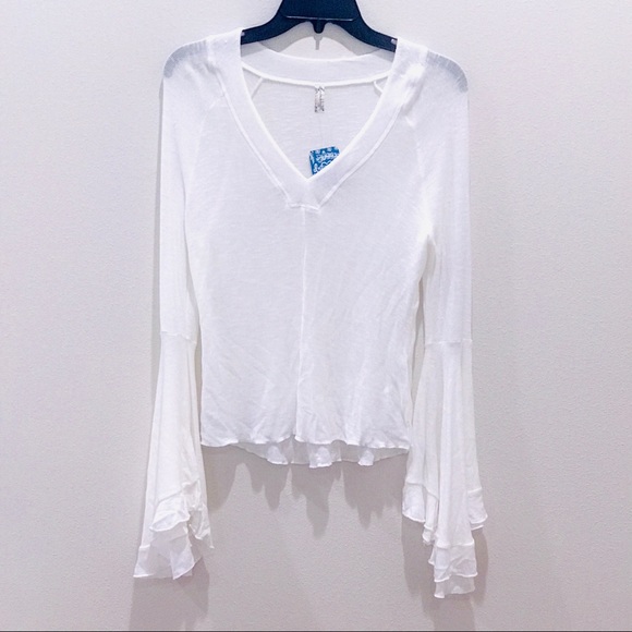 SOLD Free People So Dramatic Bell Sleeve Top - Picture 2 of 4